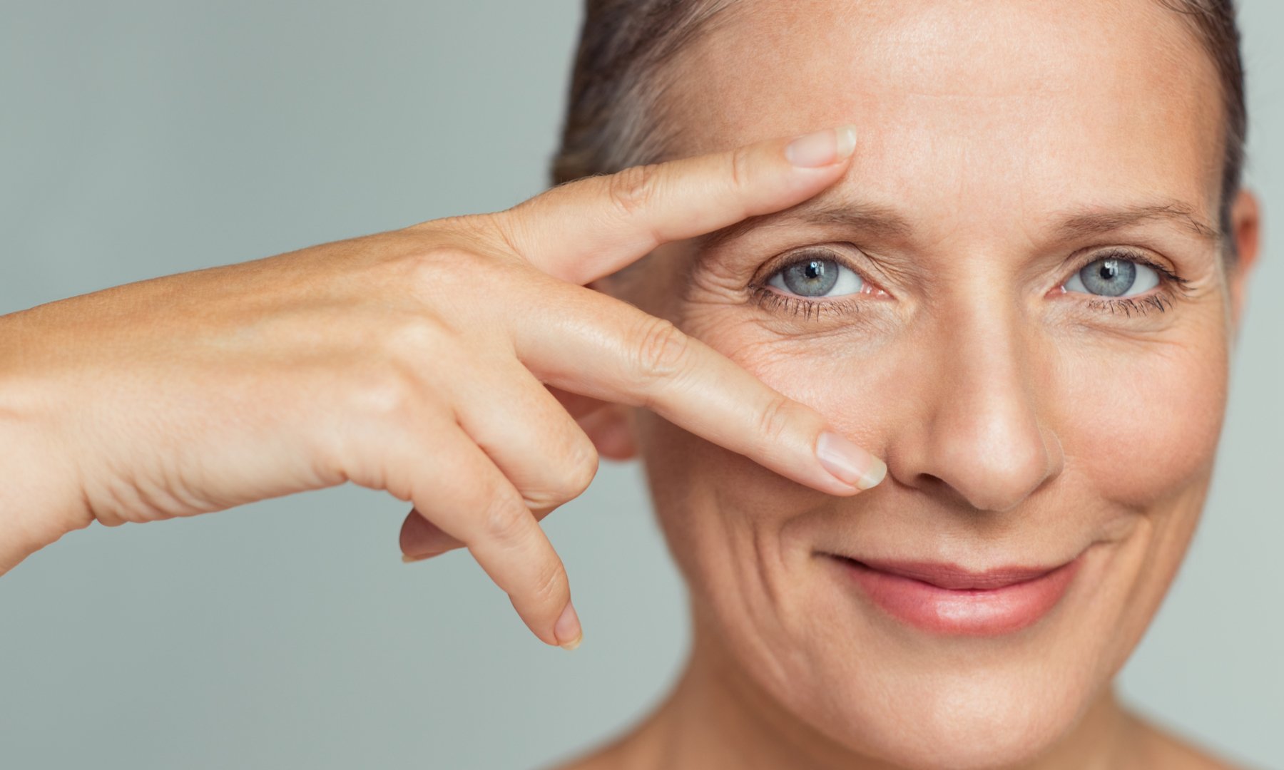 Crow's feet around eyes