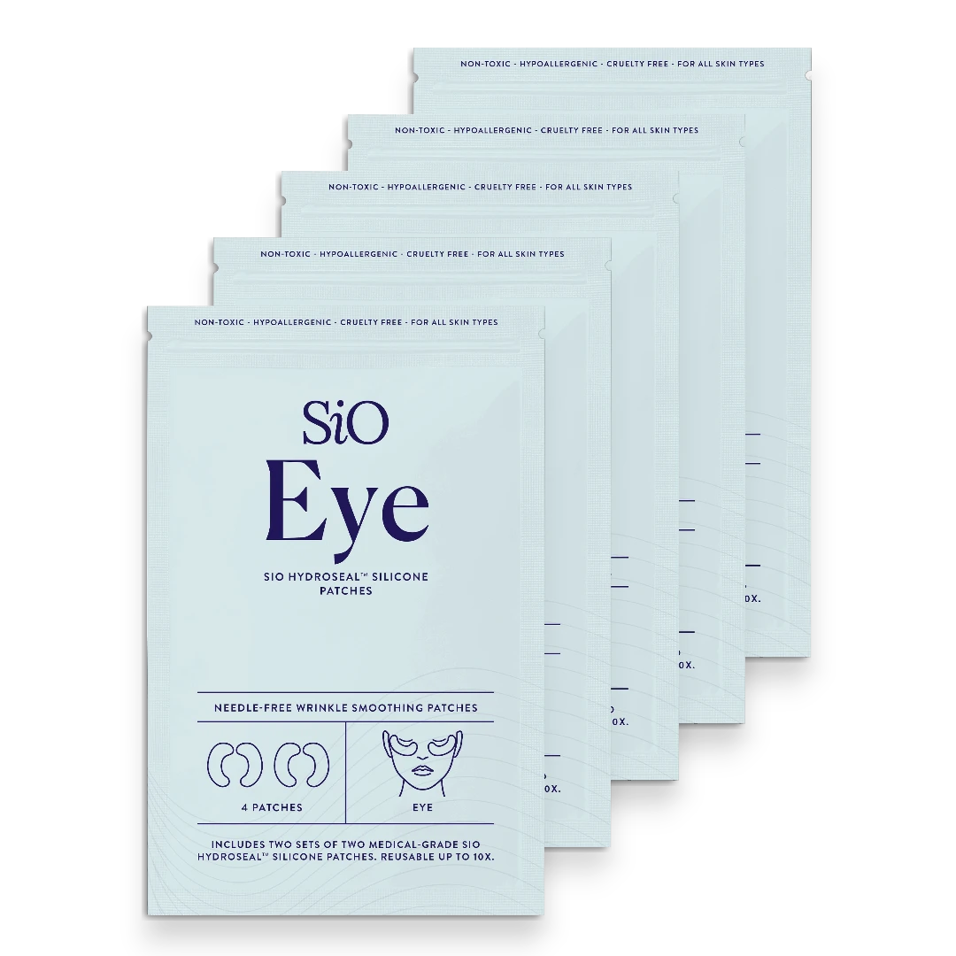 SIO Beauty Eye Hydroseal silicone patches for needle-free wrinkle smoothing. Reusable, non-toxic, hypoallergenic.