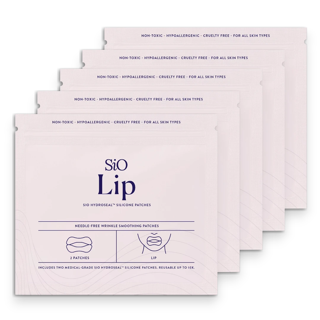 SIO Beauty Lip Hydroseal silicone patches for wrinkle smoothing, non-toxic, hypoallergenic, reusable.