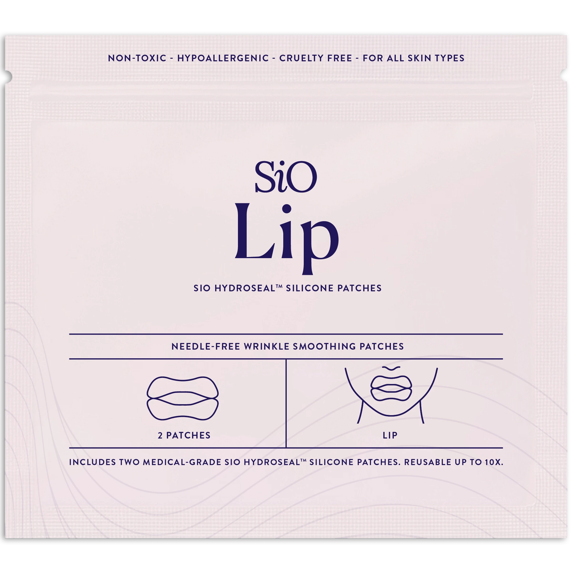 SIO Beauty Lip Hydroseal silicone patches for wrinkle smoothing and hydration. Includes 2 reusable patches.