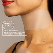 SIO Beauty reusable beige silicone neck patch for wrinkle reduction and hydration. Designed for tech neck.