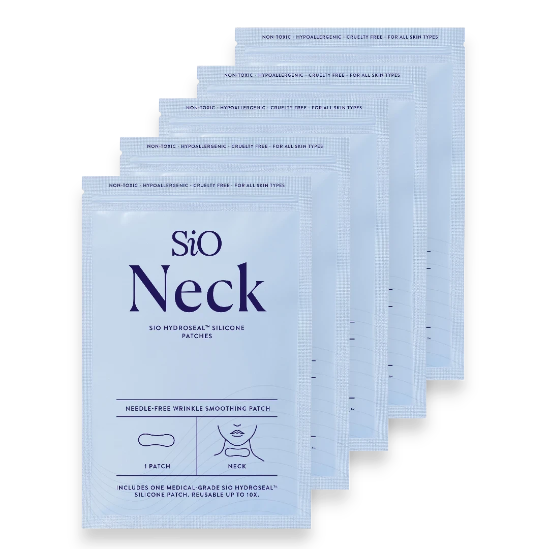 SIO Beauty Neck Hydroseal silicone patch packaging for wrinkle smoothing and skin hydration